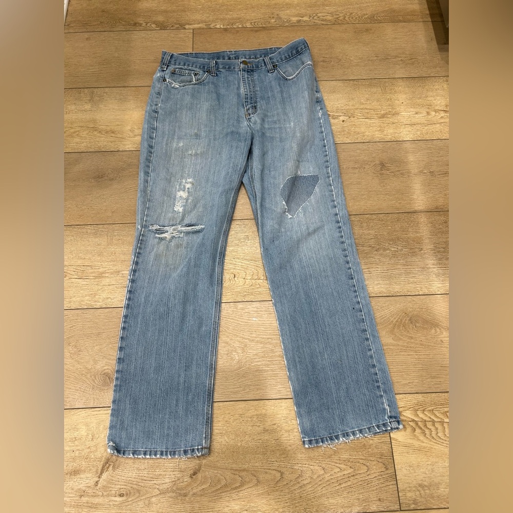 Carhartt Jeans Men’s 36x34 (32) Distressed Relaxed Fit Work Wear 101483-980